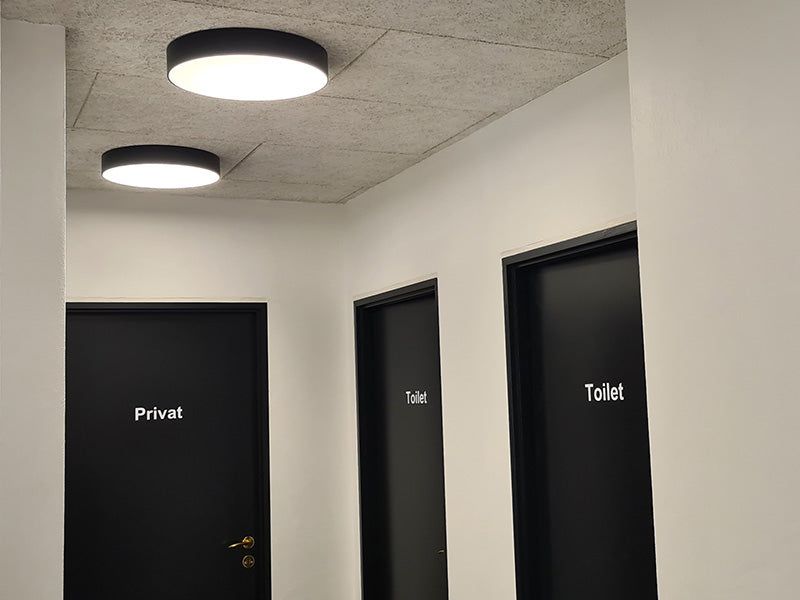 Luna rundt LED armatur påbygget kontorbelysning butiksbelysning energioptimering