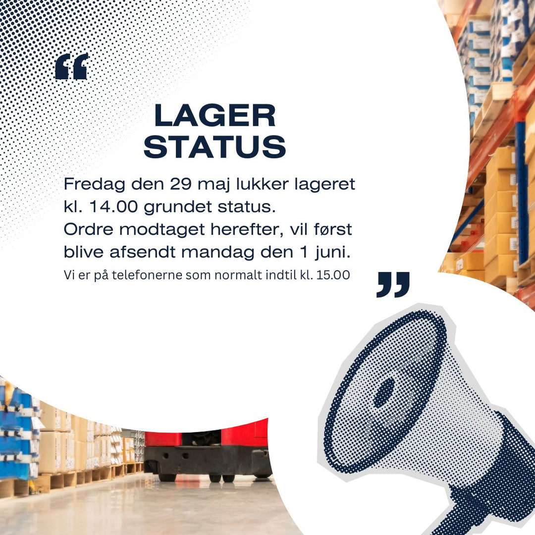 Lagerstatus fredag den 29 maj.
